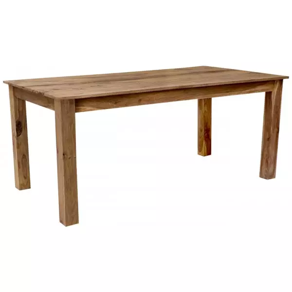 RAMI 200×90 cm Solid Indian (Sheesham) Wood Dining Table Large Rectangular Hardwood Dining Table,Natural Finish - Image 2