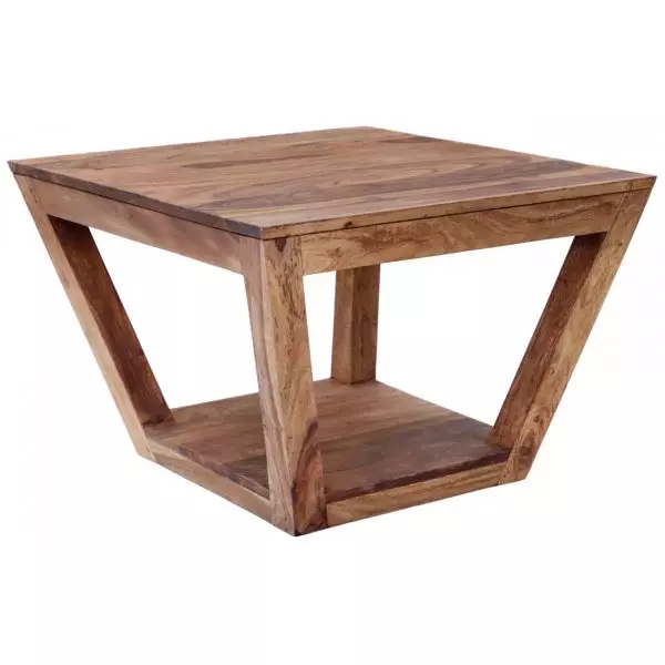 RAMI 110×45×60 Solid Sheesham Wood Coffee / Centre Table – Compact & Robust Solid-Wood Living Room Table,Natural Finish - Image 2