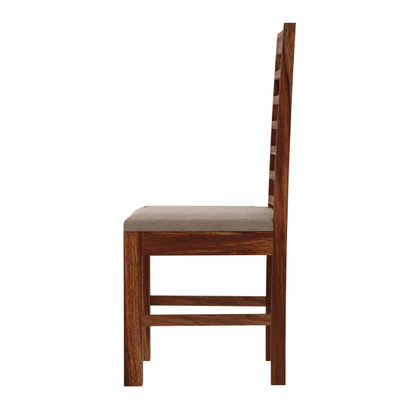 RAMI Solid (Sheesham) Wood Chair with Padded Seat 100% Hardwood Dining / Accent Chair, Natural Finish - Image 3