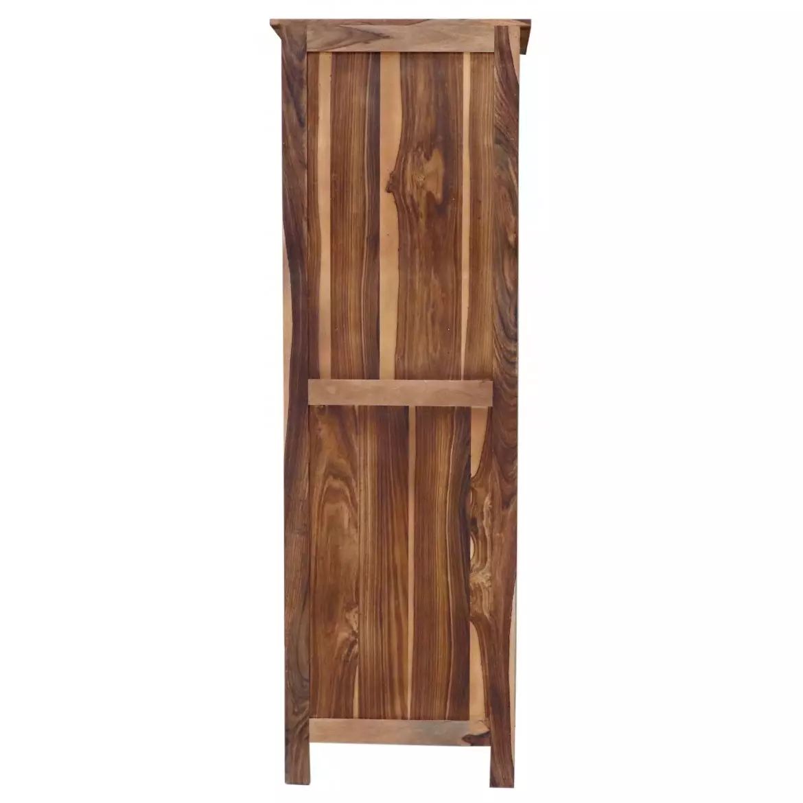 Rami Solid Sheesham Wood Display Cabinet with Glass Doors - 60x45x180 cm | Premium Showcase Bookshelf for Living Room & Dining Room - Image 7