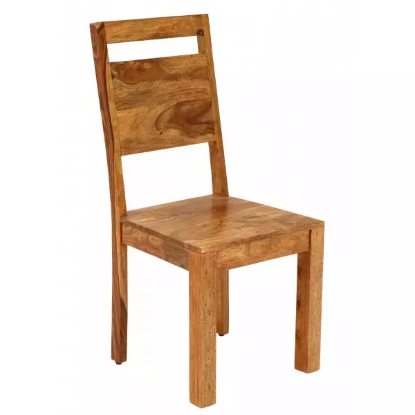 Amba solid Sheesham wood dining chair natural finish 45x100x45 cm