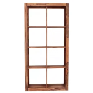 Rami Solid Sheesham Wood Full Height Open Bookcase used as Room Divider, Natural Finish, 90x180x35 cm