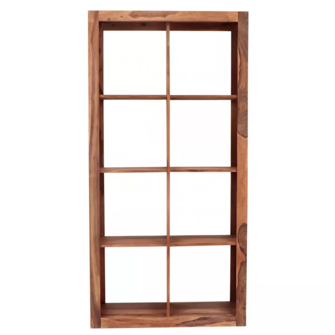 Rami Solid Sheesham Wood Full Height Open Bookcase used as Room Divider, Natural Finish, 90x180x35 cm
