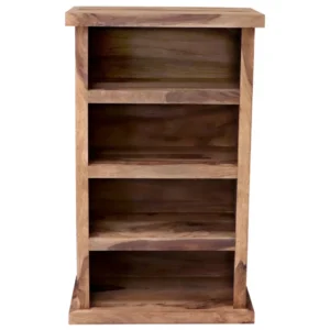 Rami Solid Sheesham Wood Small Open Bookcase, Natural Finish, 60x100x35 cm