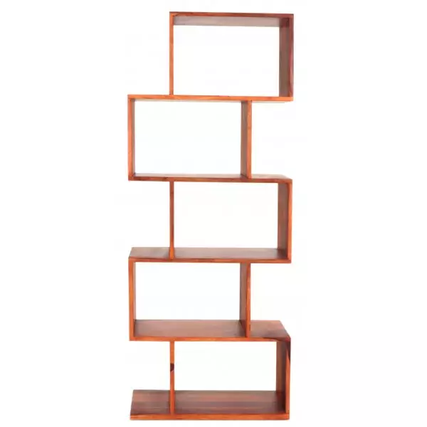 Rami Sheesham Wood Wide Room Divider Shelf | Solid Bookcase - Image 2