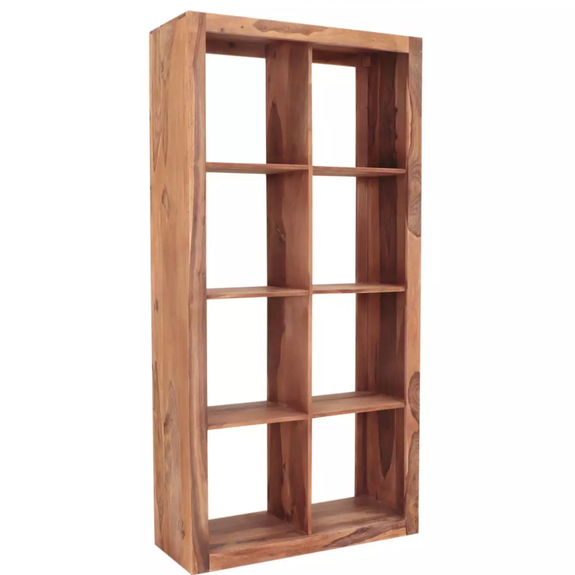 Rami Solid Wood Full Height Open Bookcase | Sheesham Wood Room Divider Shelf for Living Room and Study Room - Image 2