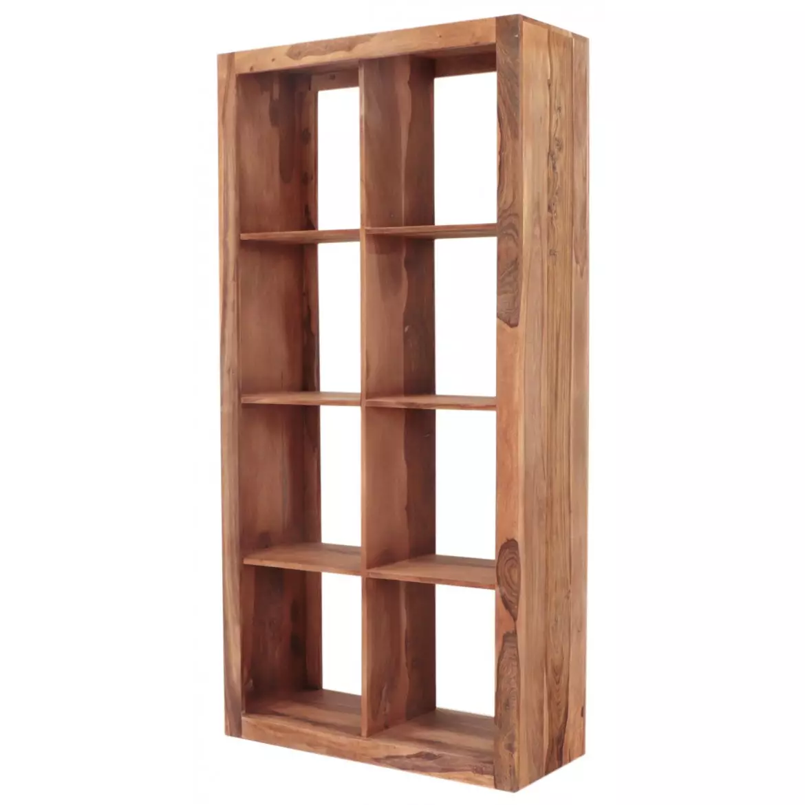 Rami Solid Wood Full Height Open Bookcase | Sheesham Wood Room Divider Shelf for Living Room and Study Room - Image 3