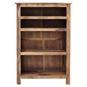 Rami Solid Sheesham Wood Open Bookcase with 4 Shelves — Natural Finish — 90x135x35 cm