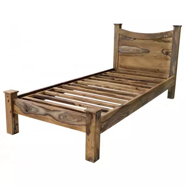 Rami Solid Wood Single Bed with Headboard | Sheesham Wood Bed Frame for Bedroom and Kids Room - Image 4